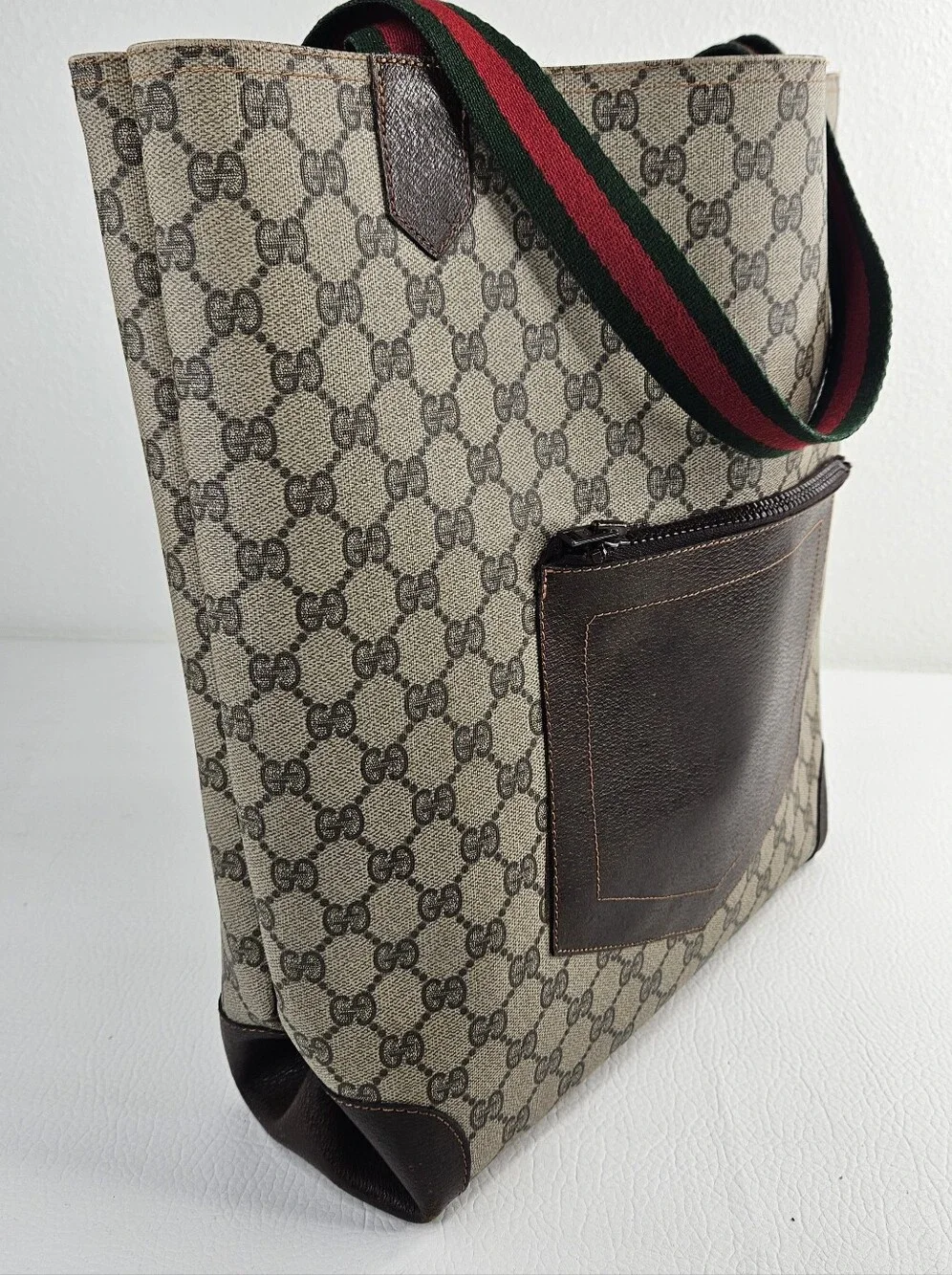Authentic Gucci Vintage GG Supreme Sherry Line Tote GG Supreme Monogram Bag
